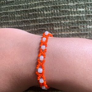 Handmade Orange Beaded Bracelet